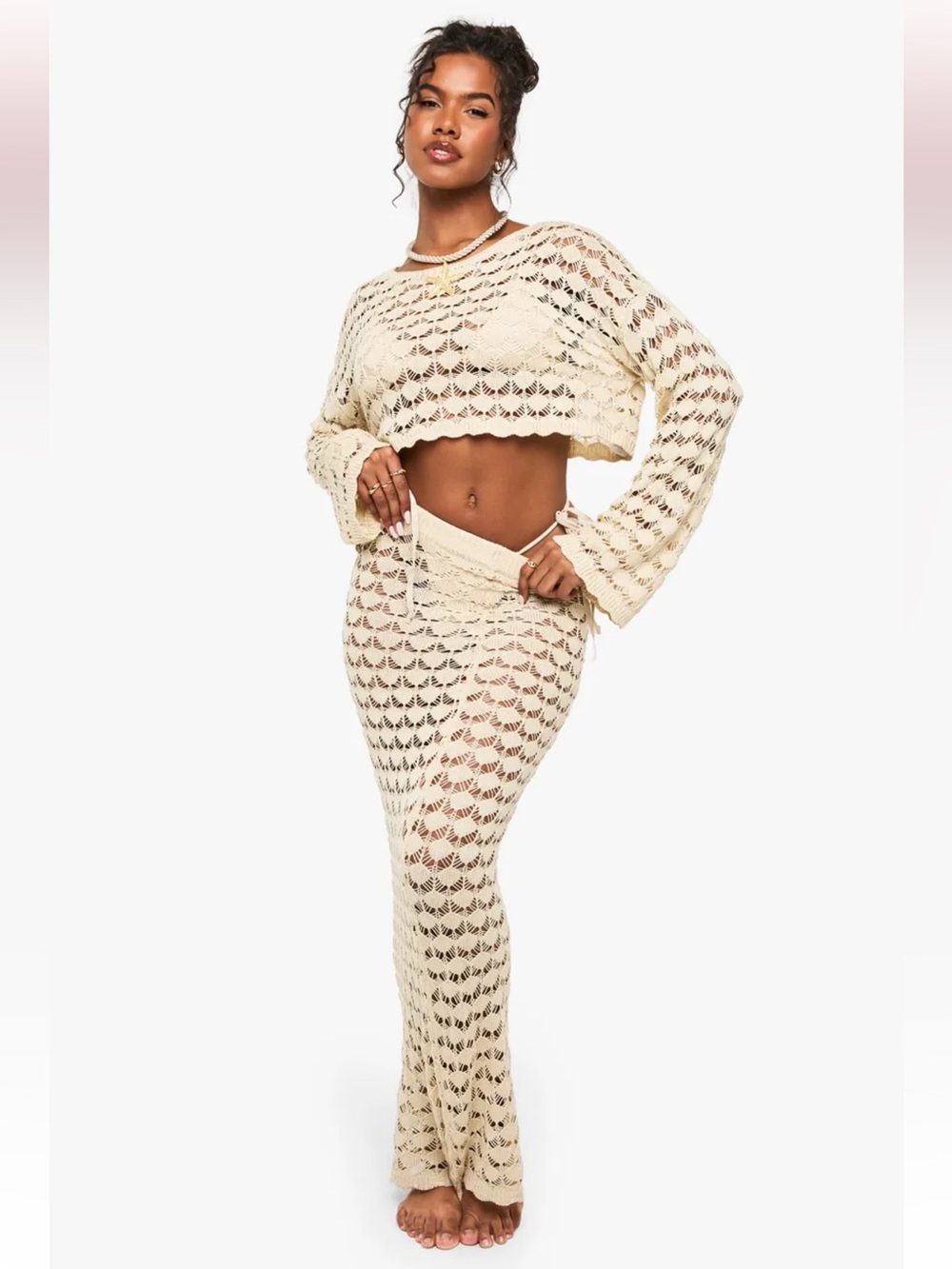 Boohoo Crochet Beach Top - Picture 2 of 3